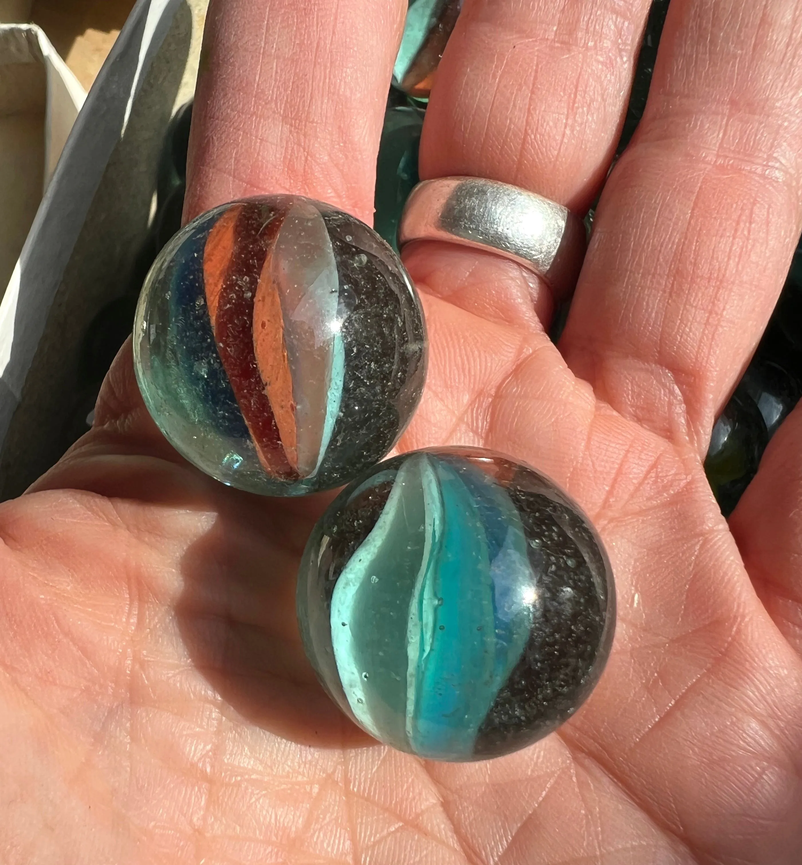 10 Vintage Glass Marbles