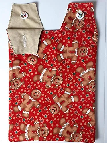 100% Cotton Catheter Night Bag Holder with Handle. Cover for a Catheter Night Bag. Christmas Pattern.