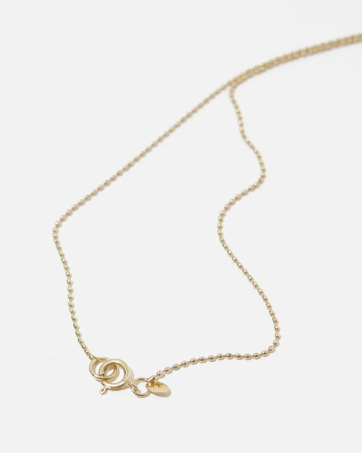 14k Gold Ball Chain Necklace w/ Black Pearl