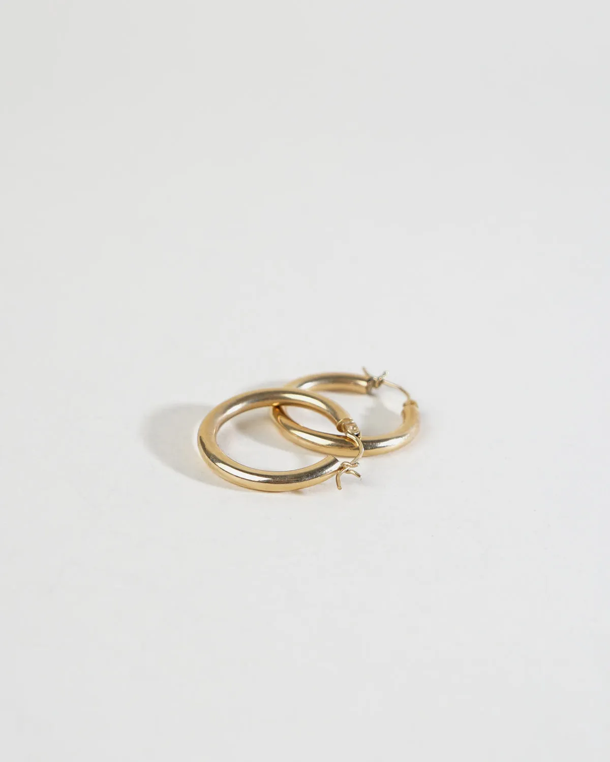 14k Gold Hoop Earrings / 1"