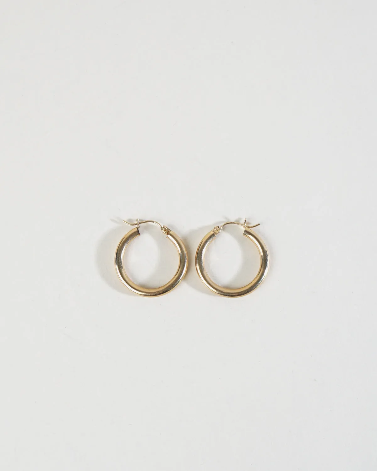 14k Gold Hoop Earrings / 1"