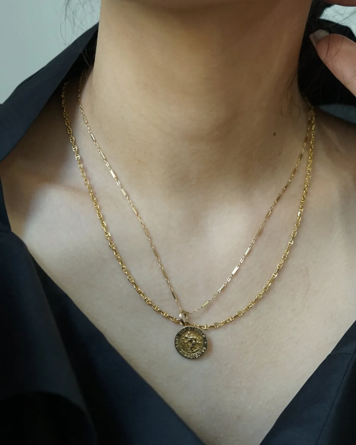 14K Gold St. Christopher Coin Charm