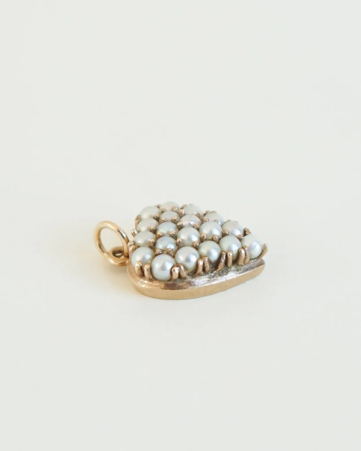 14k Gold x Pearl Heart Charm