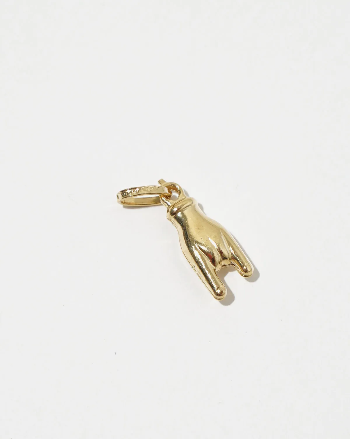 18K Gold Hand Sign Charm