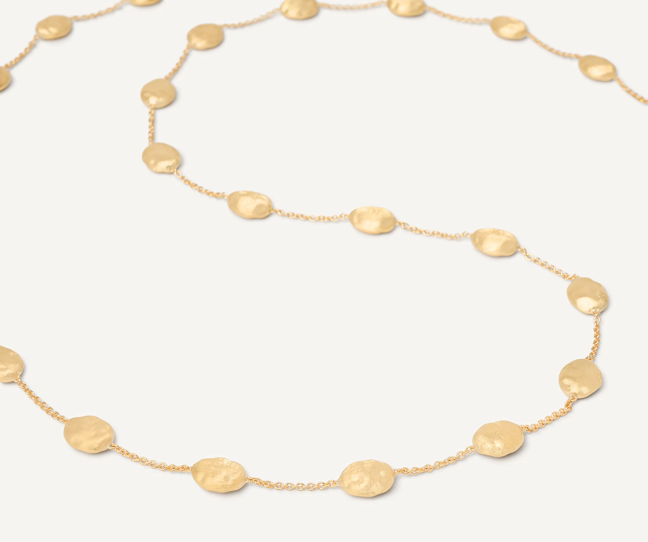 18K Yellow Gold Large Bean Long Necklace