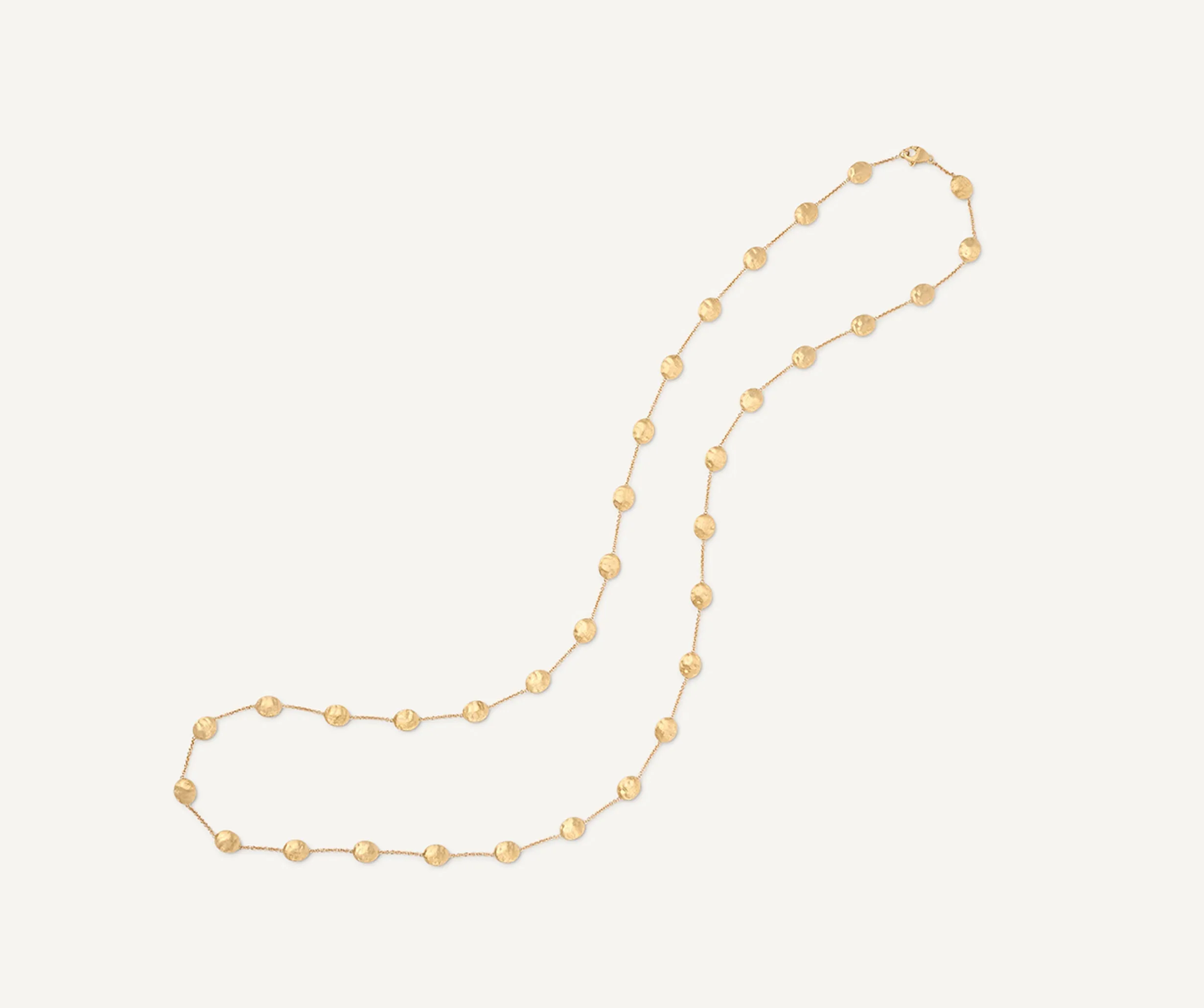 18K Yellow Gold Large Bean Long Necklace