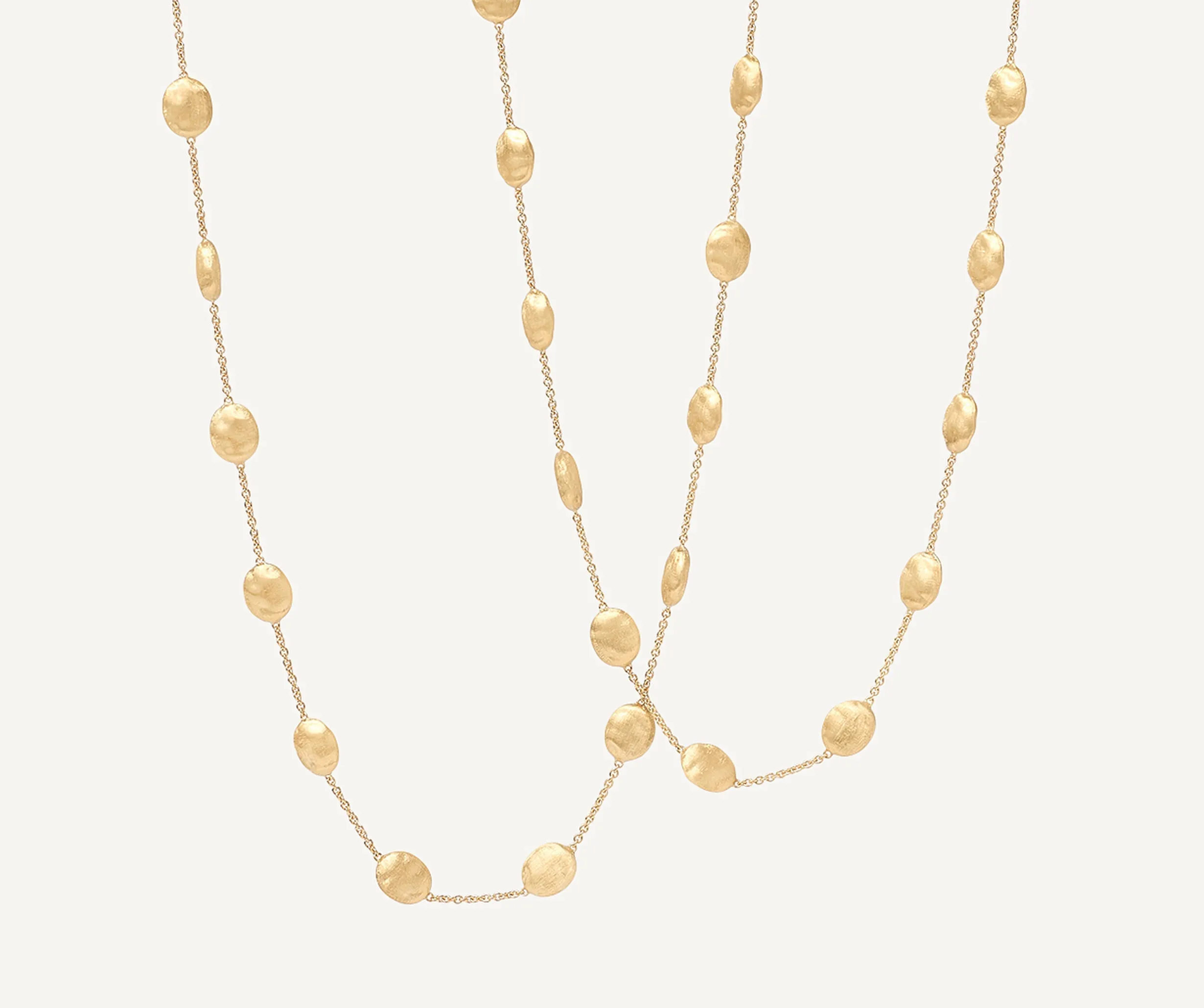 18K Yellow Gold Large Bean Long Necklace