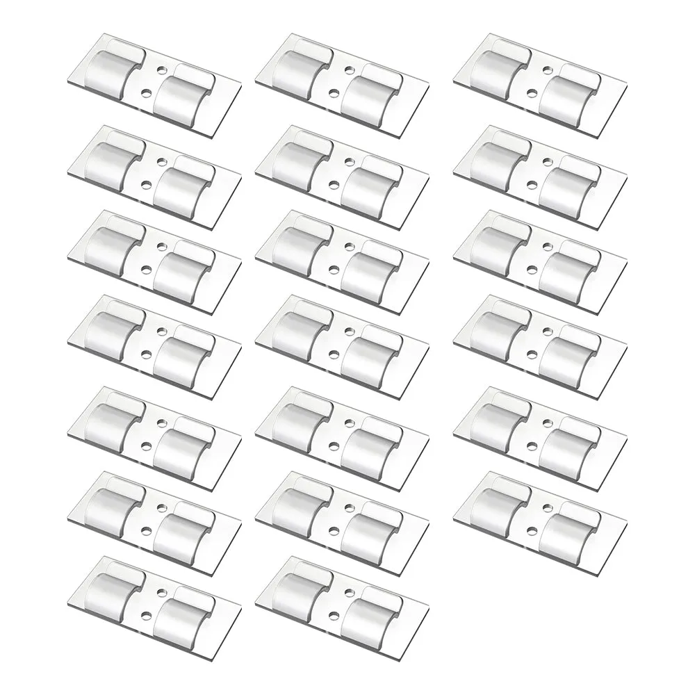 20Pcs Self-Adhesive Hooks for String Lights Clips Indoor Outdoor Cable Clips Holders Cord Organizer