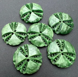 6 or 24 Vintage Silvery Green 2.2cm Buttons