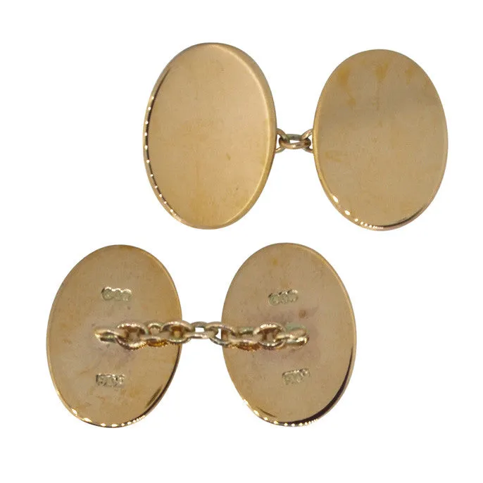 9ct Rose Gold Cuff Links