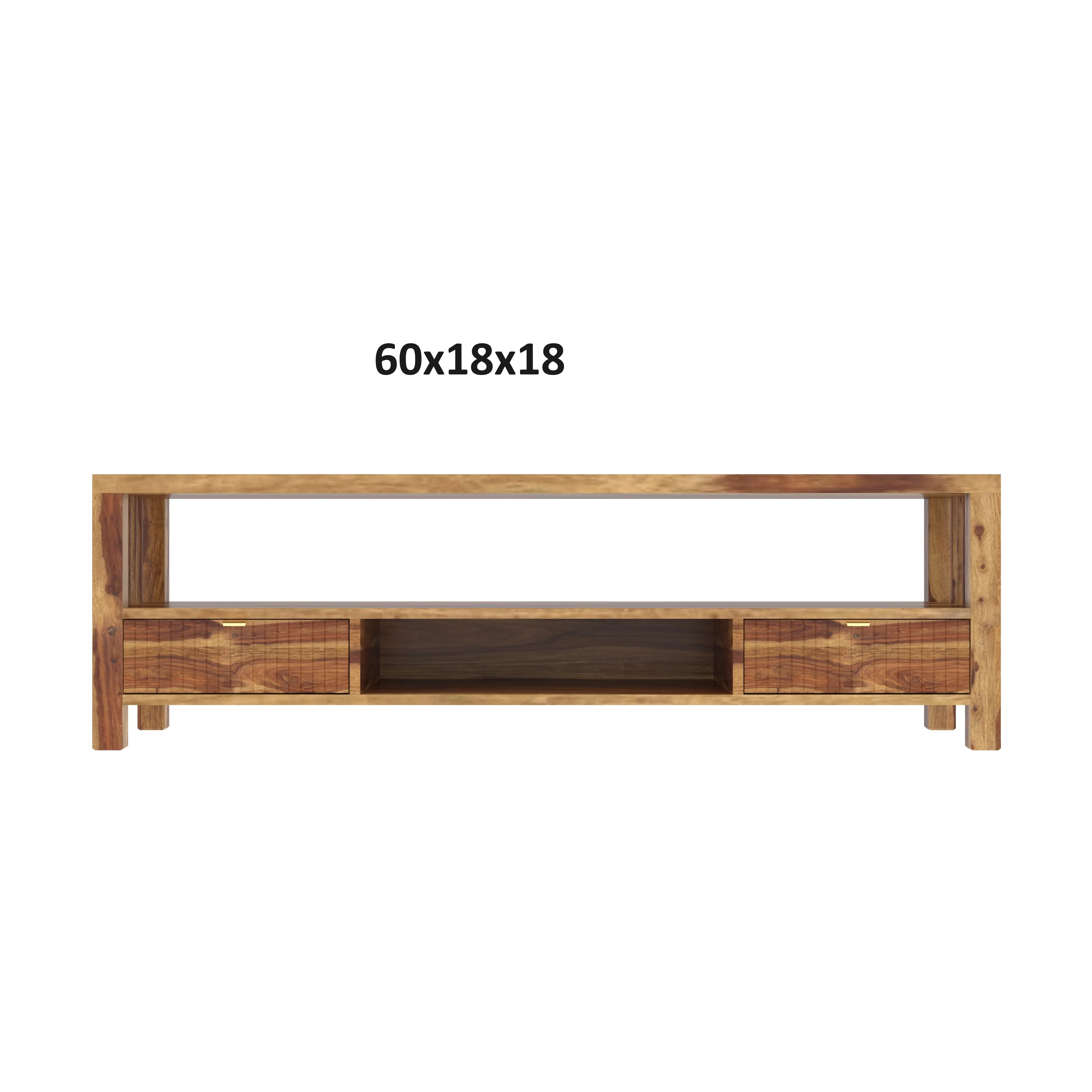 Antique Aesthetic Light Finished Wooden Handmade TV Stand