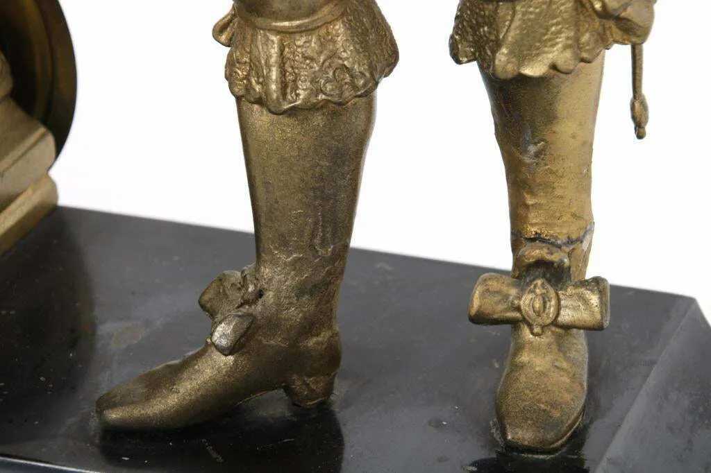 Antique Clock, Mantel, Kroeber, Gilt Metal, Arizona Figural, 1800s, Gorgeous!
