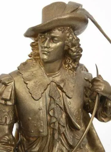 Antique Clock, Mantel, Kroeber, Gilt Metal, Arizona Figural, 1800s, Gorgeous!