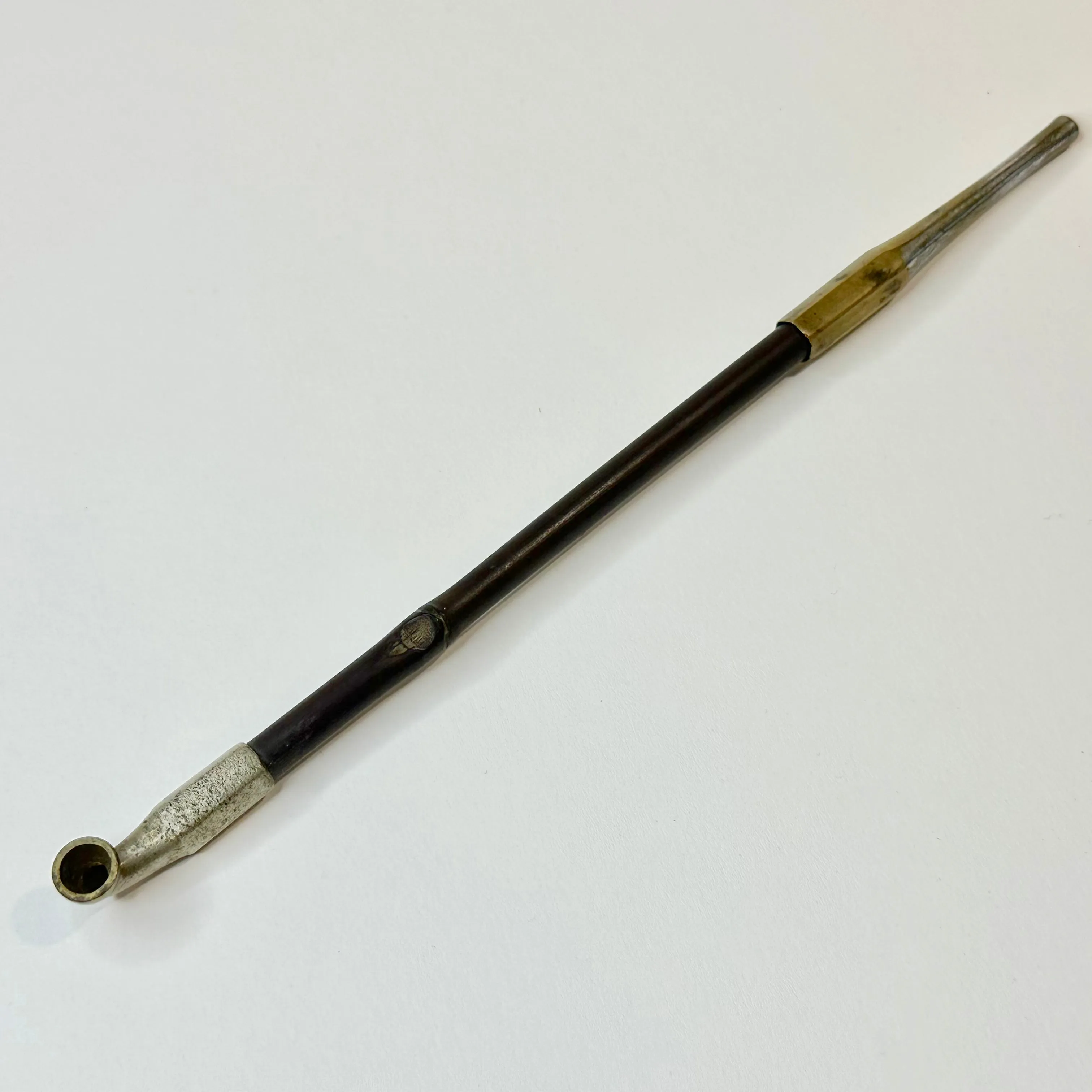 Antique Meiji Era c1870's Japanese Bronze Signed Kiseru 煙管 Good Draw 9.5"