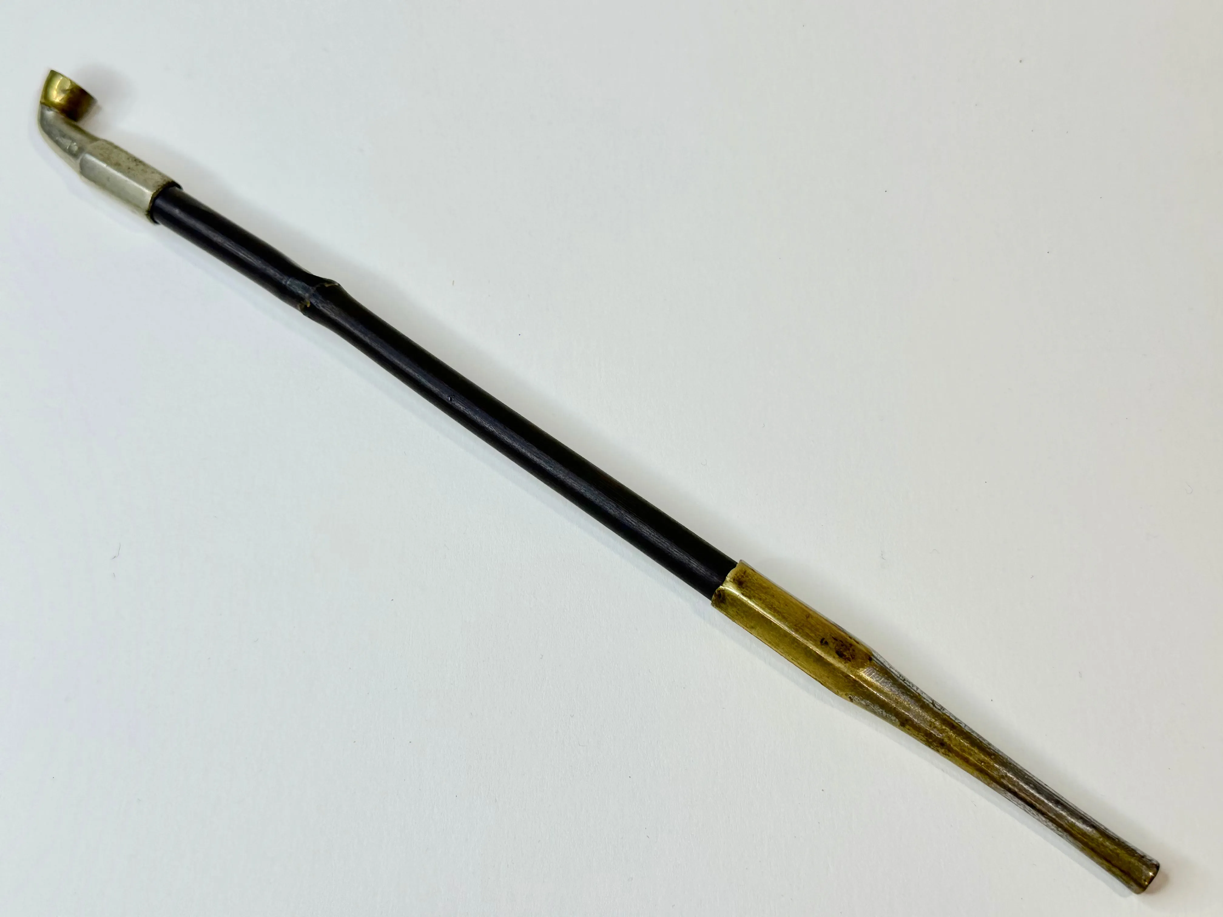 Antique Meiji Era c1870's Japanese Bronze Signed Kiseru 煙管 Good Draw 9.5"
