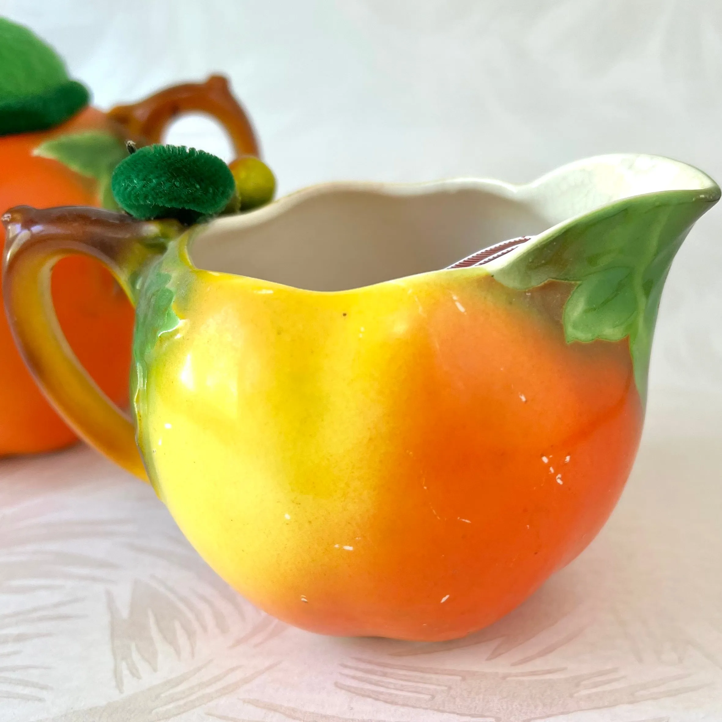 Antique Peaches Sugar & Creamer Sewing Notions