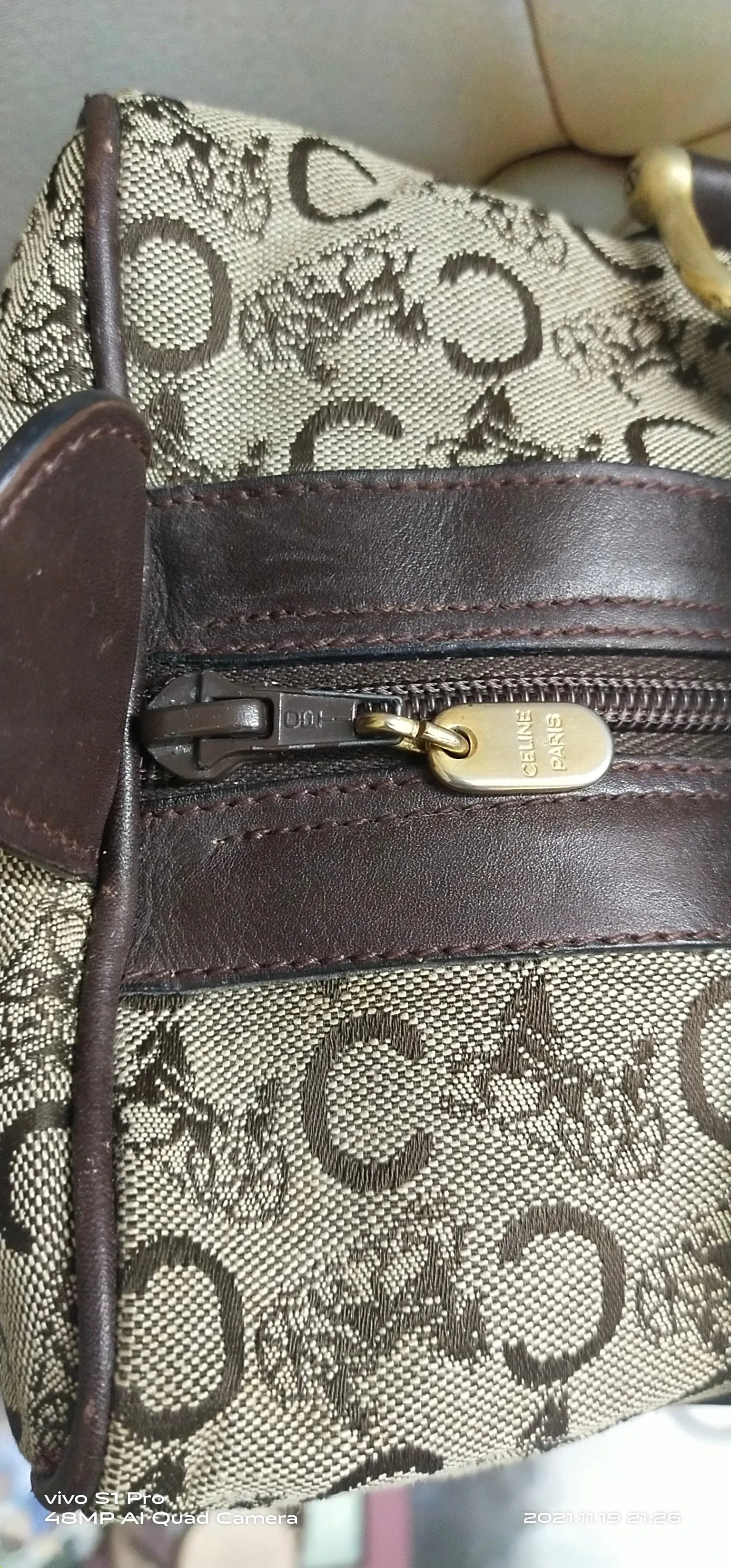 Authentic 70s Celine Made in France Monogram Canvas Duffle Bag