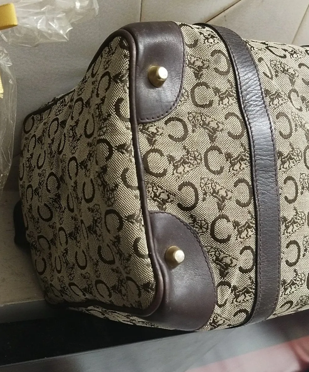 Authentic 70s Celine Made in France Monogram Canvas Duffle Bag