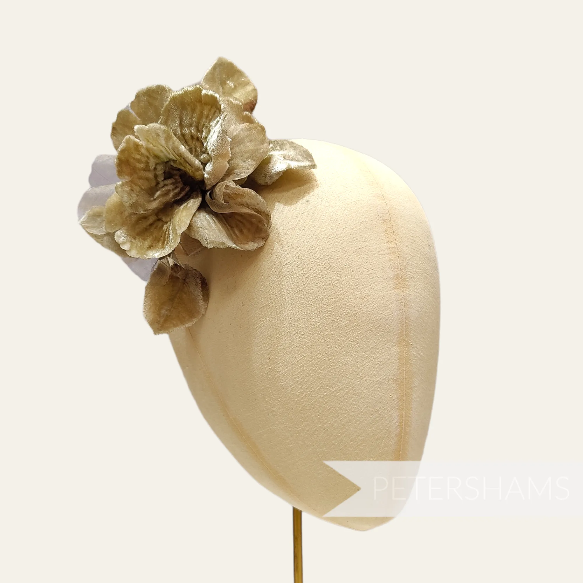 'Azaria' Vintage Czech Silk Velvet and Organza 10cm Gradient Dyed Flower Mount