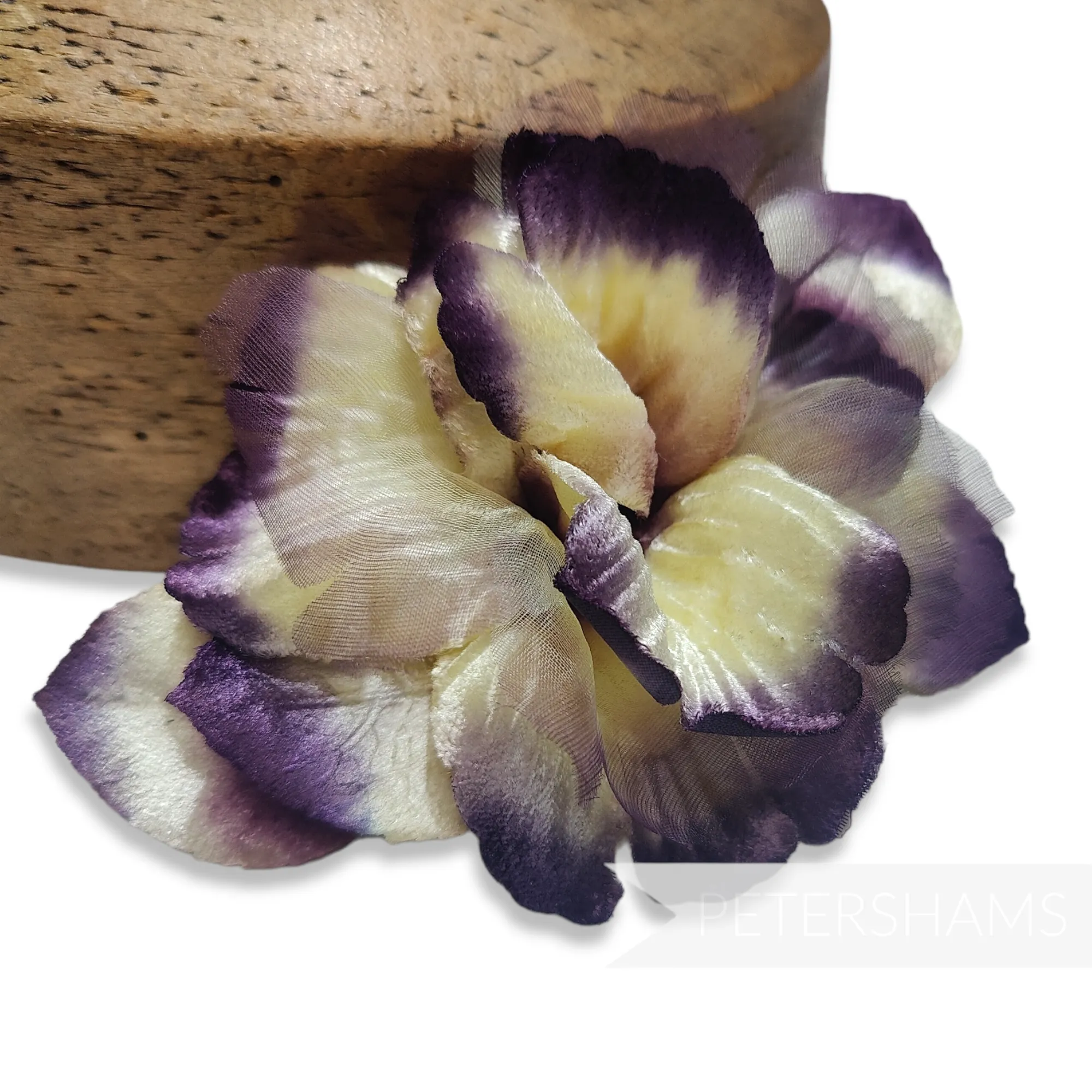 'Azaria' Vintage Czech Silk Velvet and Organza 10cm Gradient Dyed Flower Mount
