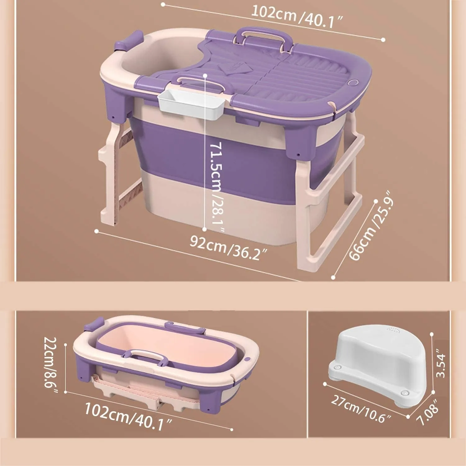 Baby Bath tub Large Portable Folding Collapsible Baby Bathtub