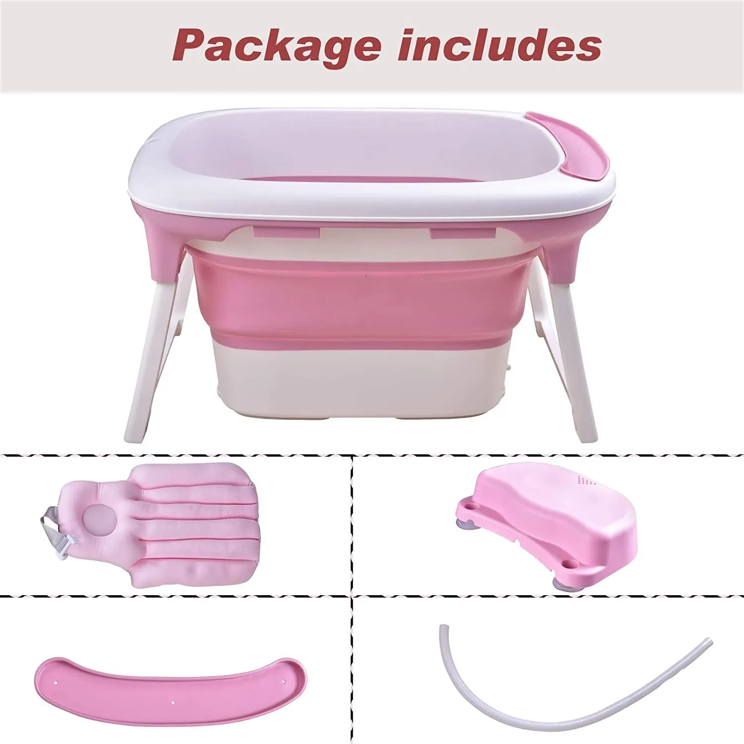 Baby Bath tub Large Portable Folding Collapsible Baby Bathtub