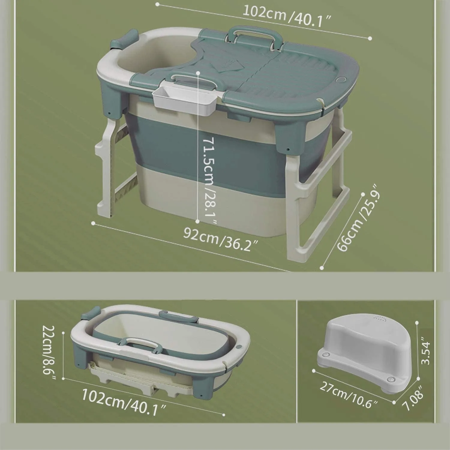 Baby Bath tub Large Portable Folding Collapsible Baby Bathtub