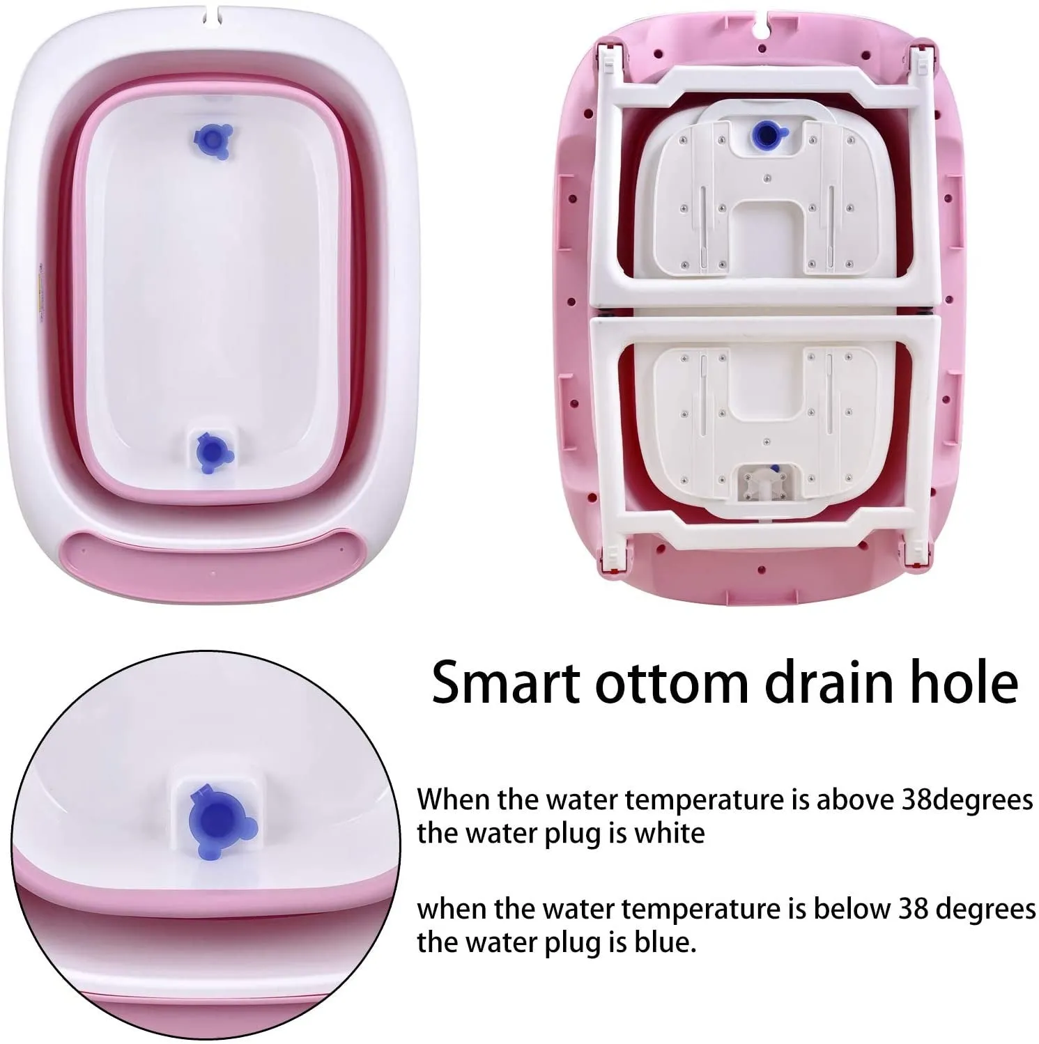 Baby Bath tub Large Portable Folding Collapsible Baby Bathtub