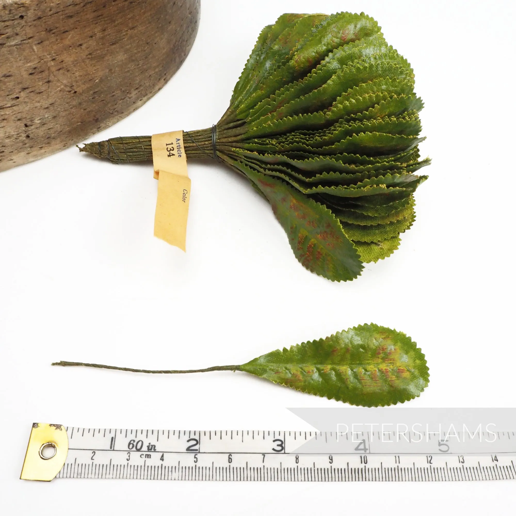 'Bailey' Vintage 1940/50's German Hand Painted Wired Primrose Leaves - 72 Stems
