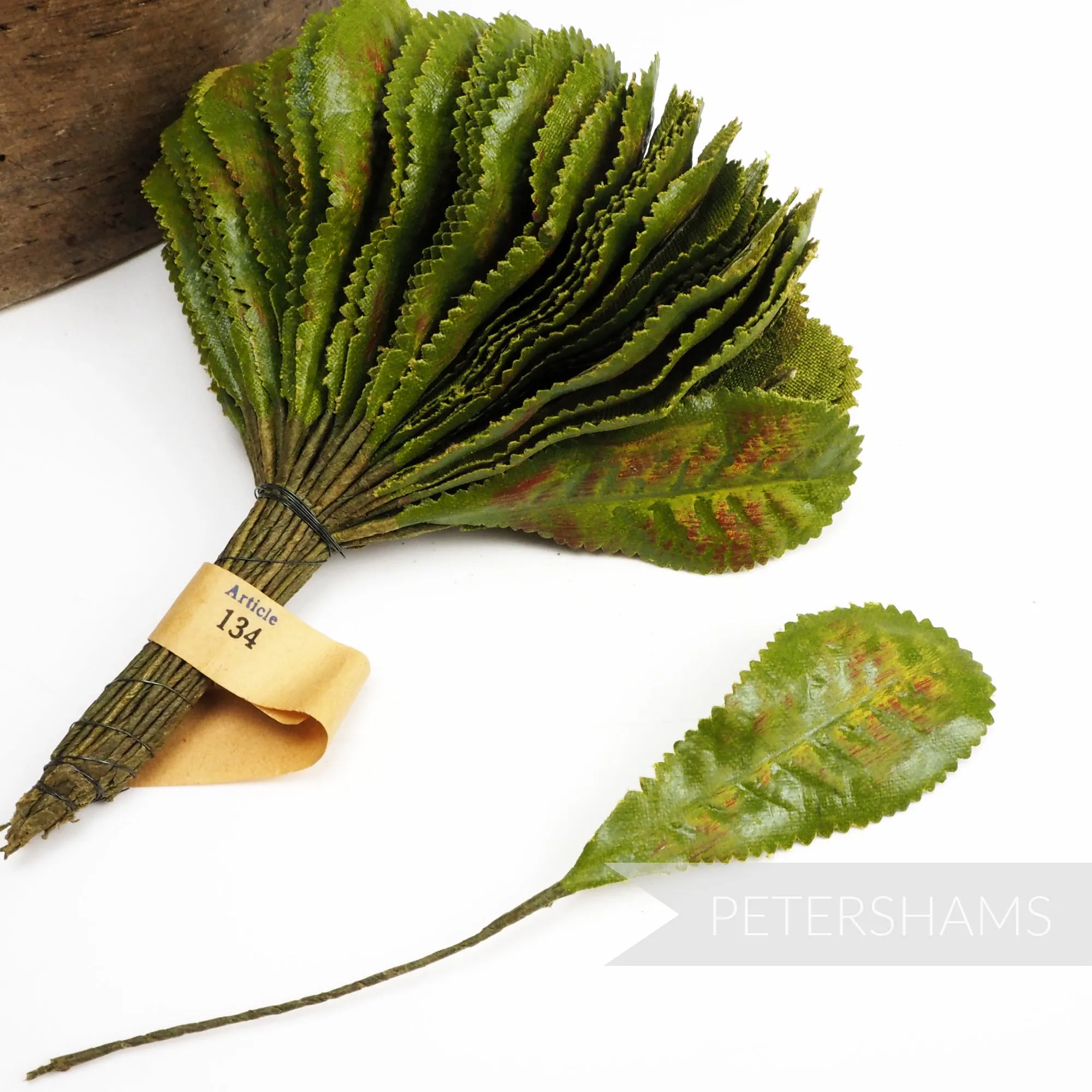 'Bailey' Vintage 1940/50's German Hand Painted Wired Primrose Leaves - 72 Stems