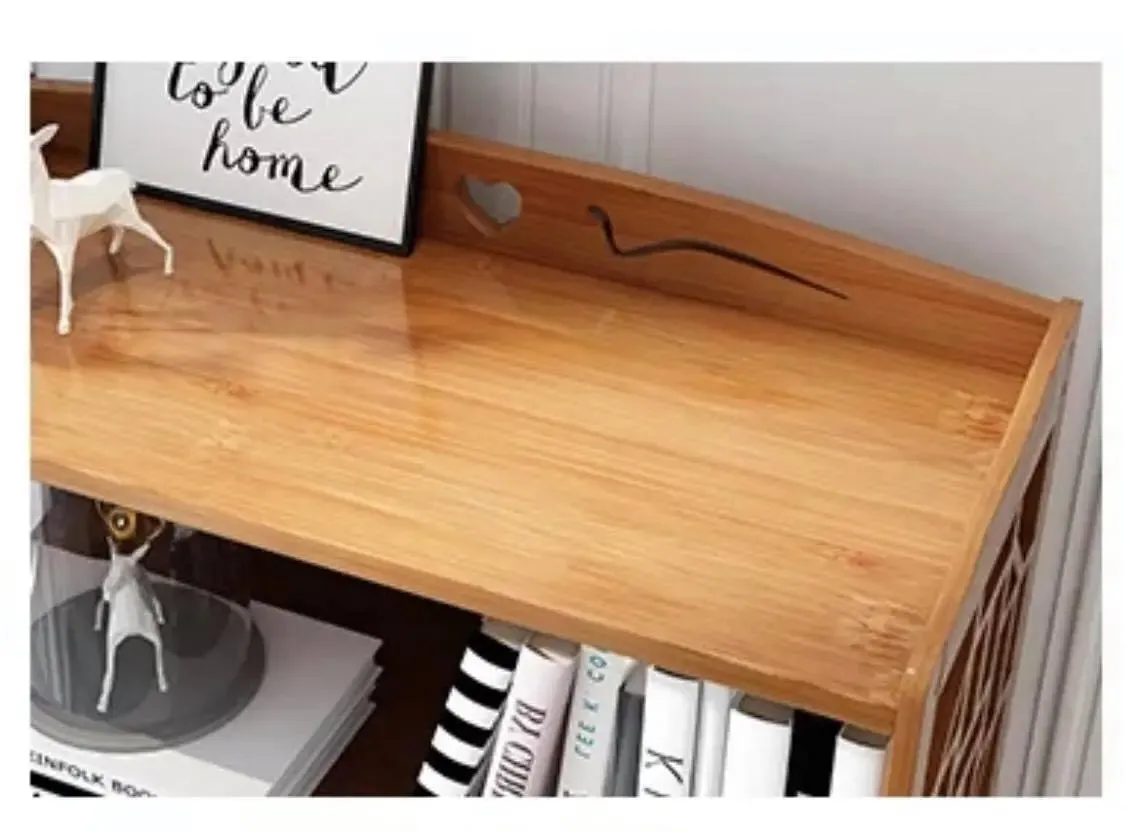 Bamboo Book Case Book Shelf Antique Elegant Style Multi-Function Storage