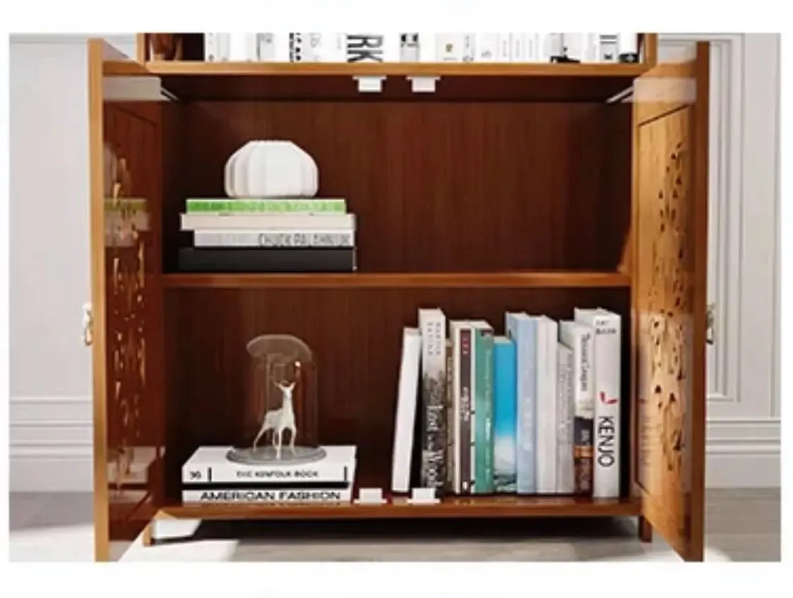 Bamboo Book Case Book Shelf Antique Elegant Style Multi-Function Storage