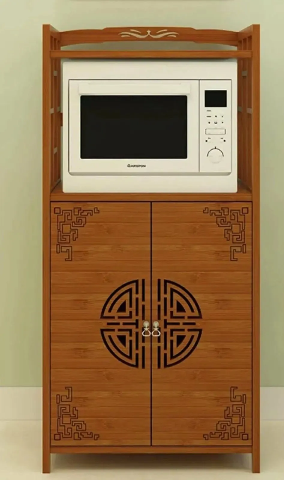 Bamboo Wooden Case With Door Kitchen Storage Elegant Antique Style 楠竹仿古柜子储物柜