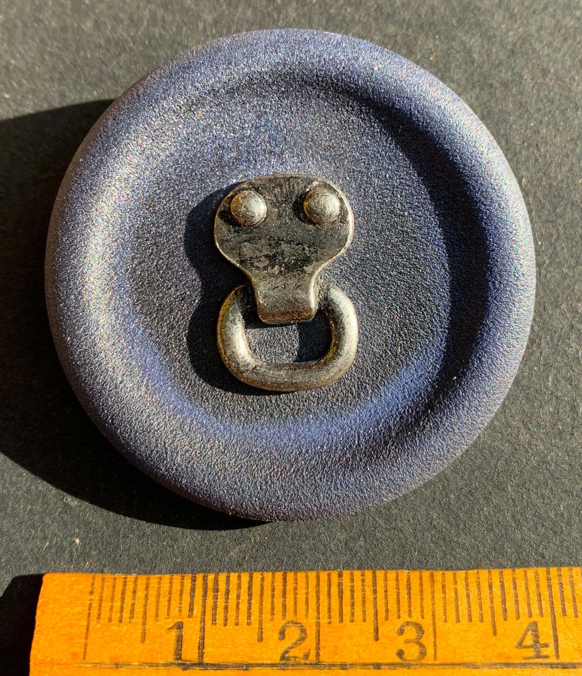 BIG 4.4cm Vintage Deep Blue or Dark Blue Lucite Button