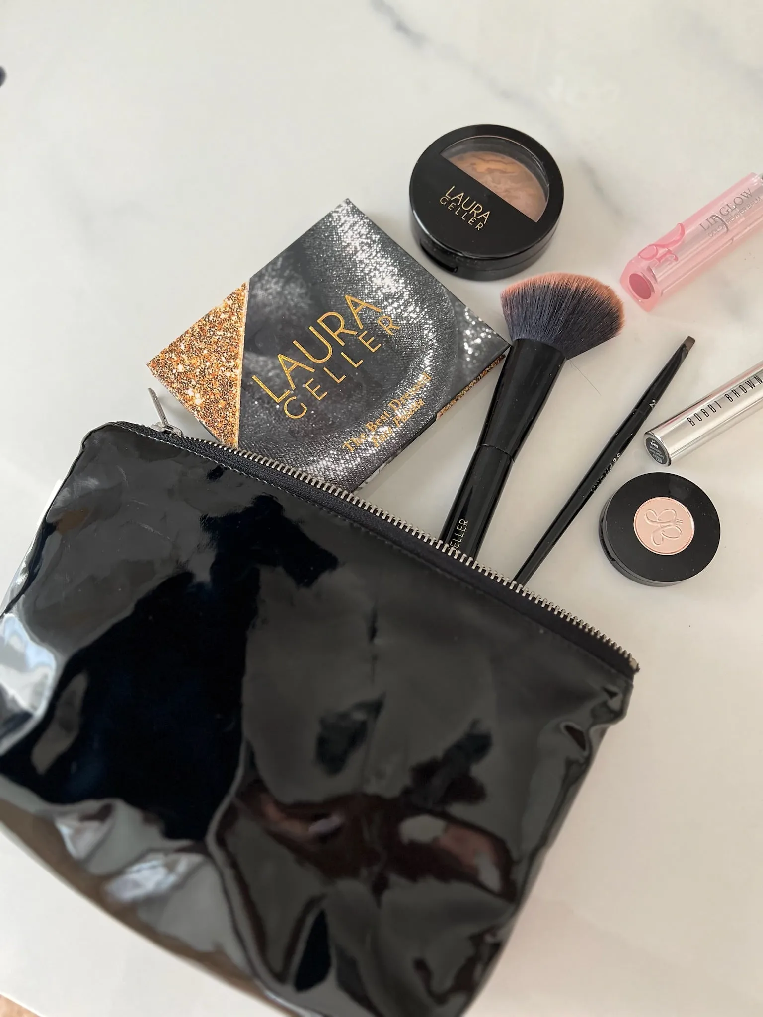 Black Metallic Makeup Bag - NEW!