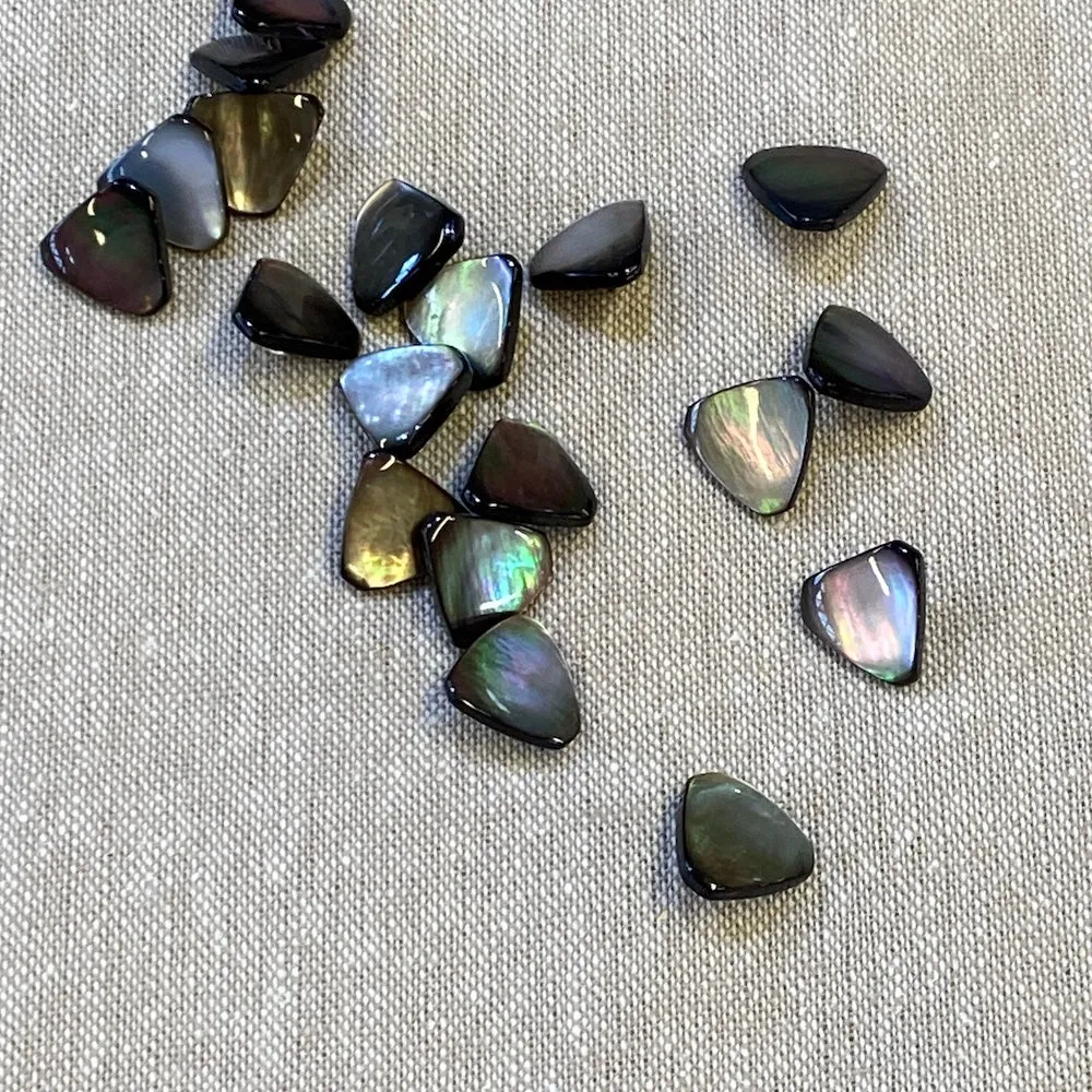 Black Mother of Pearl Shank Button 13mm