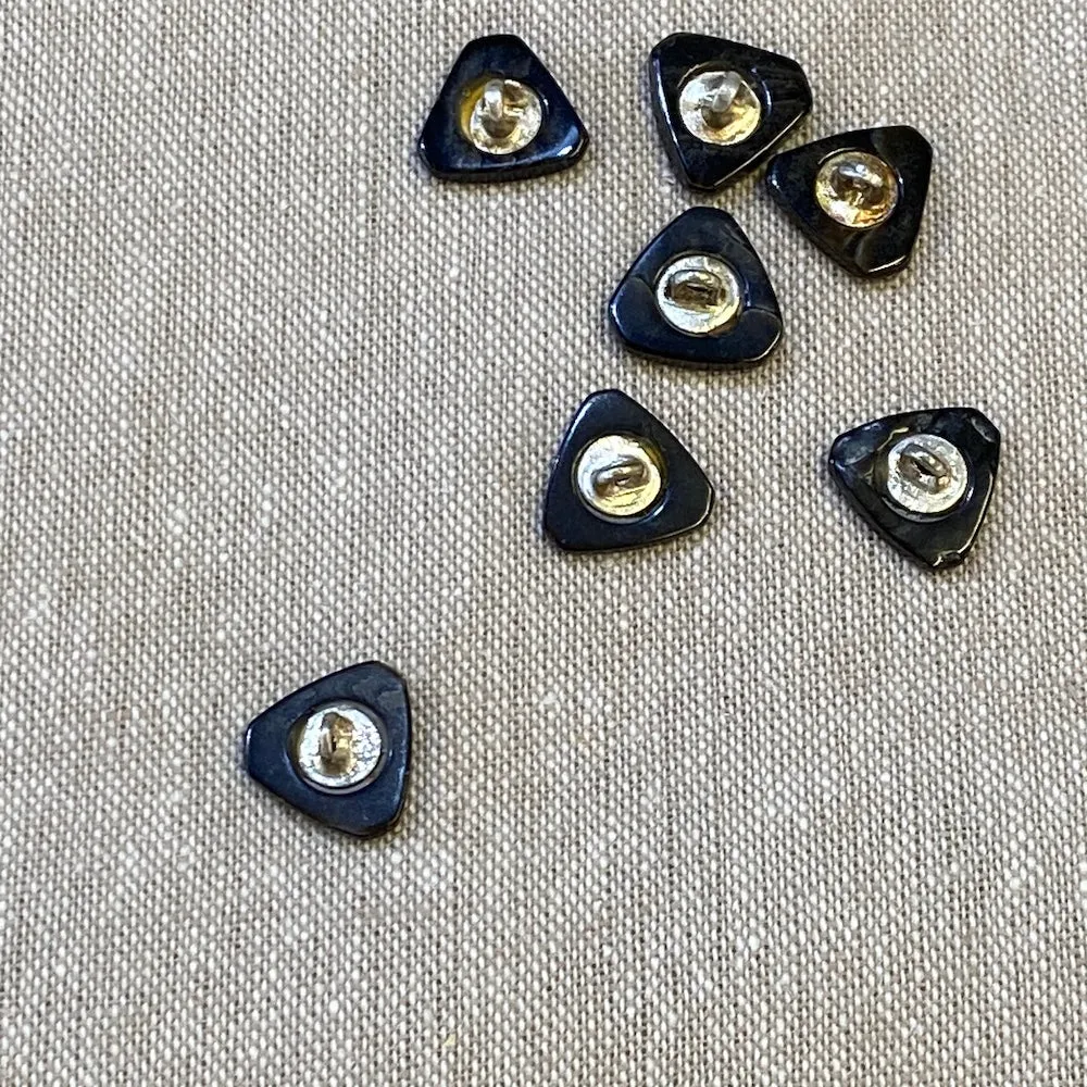 Black Mother of Pearl Shank Button 13mm
