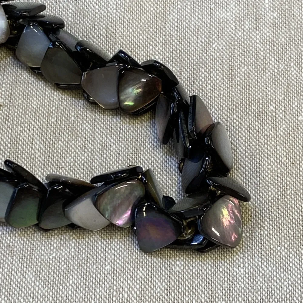 Black Mother of Pearl Shank Button 13mm