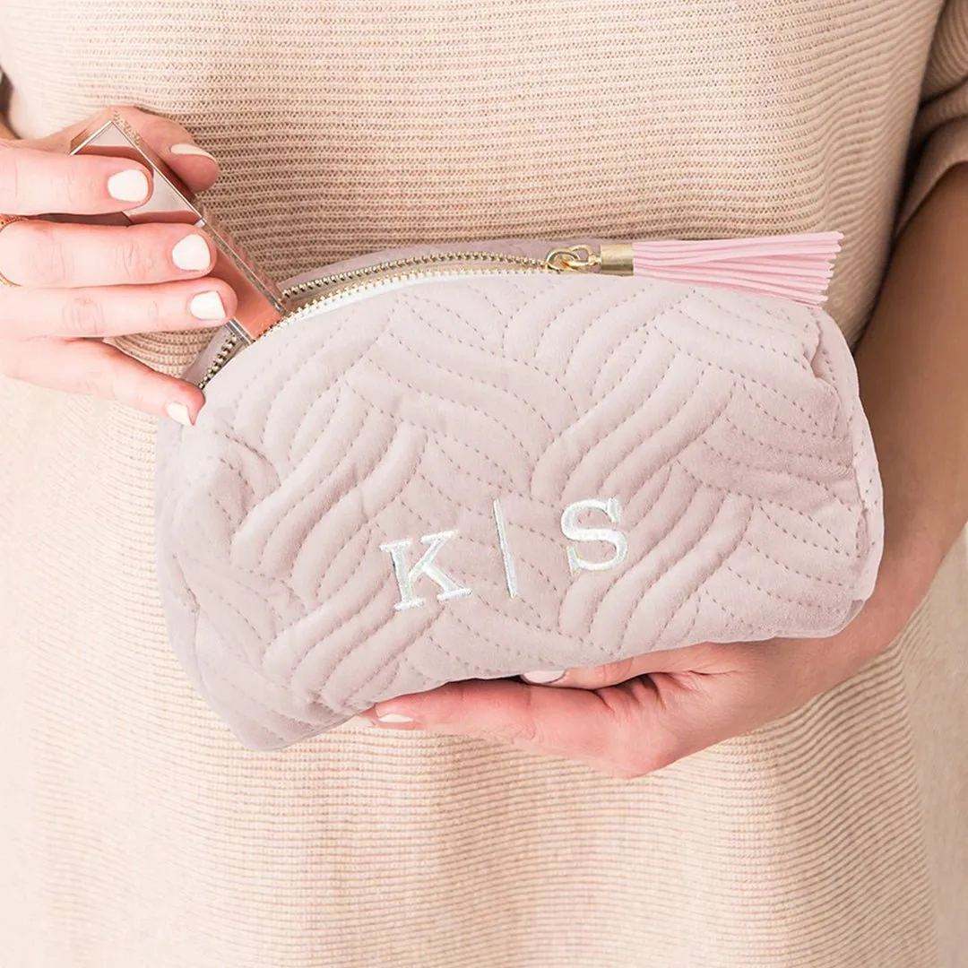 Blue Velvet Makeup Bag