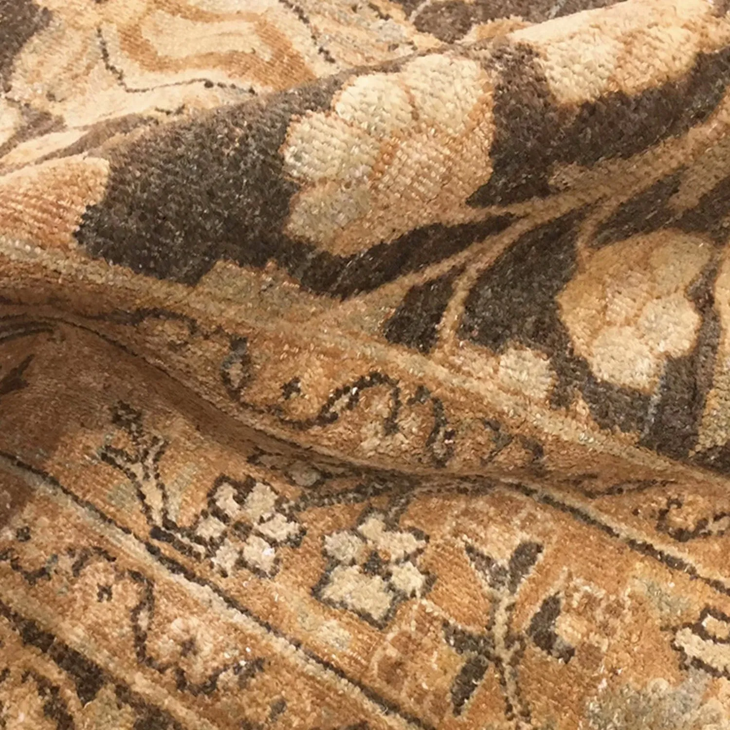 Brown Antique Persian Khorassan Mashad Rug - 12' x 17'6"