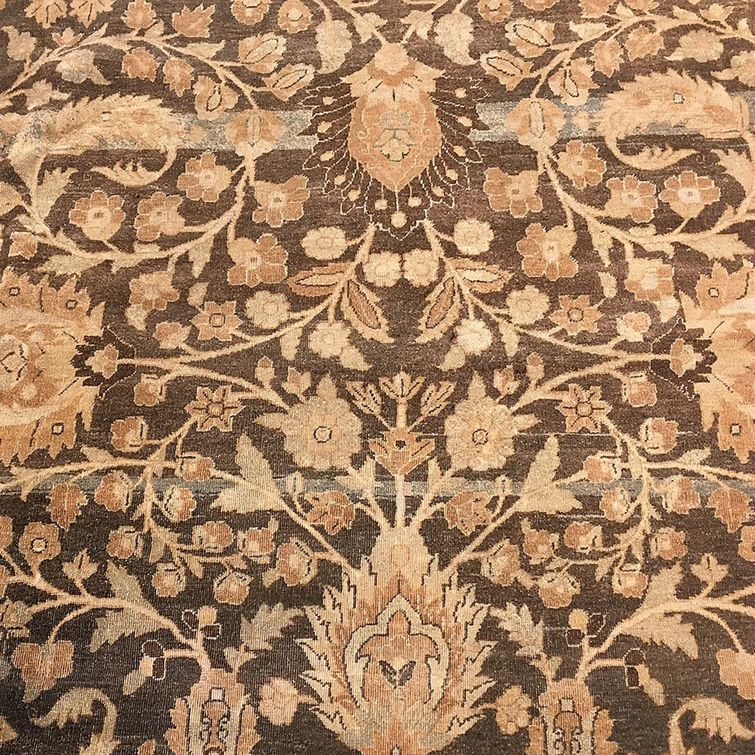 Brown Antique Persian Khorassan Mashad Rug - 12' x 17'6"