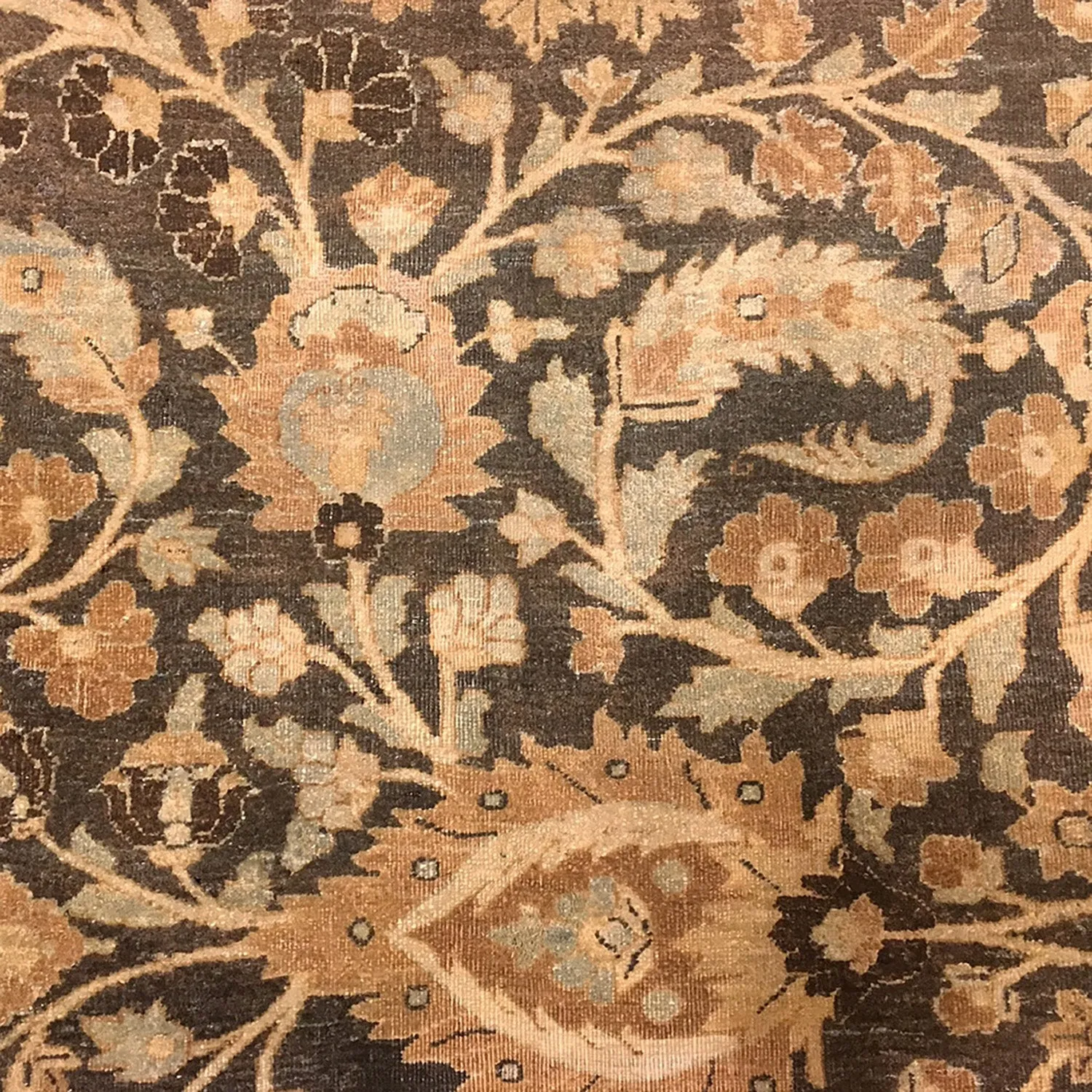 Brown Antique Persian Khorassan Mashad Rug - 12' x 17'6"