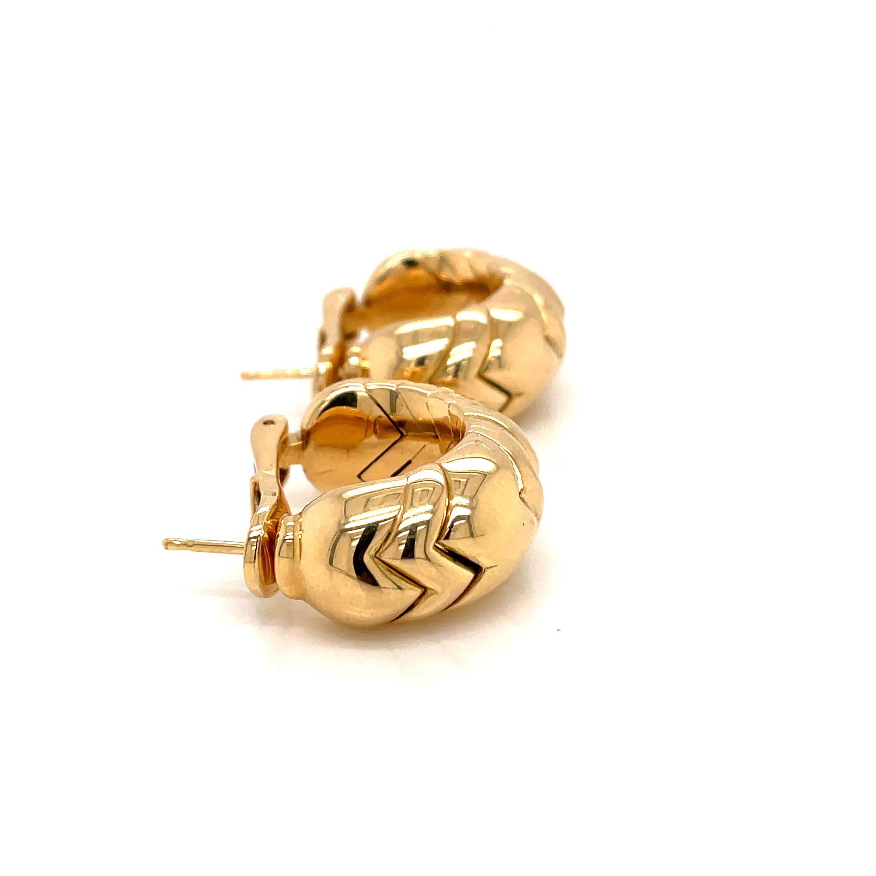 Bulgari Spiga Gold Vintage Earrings