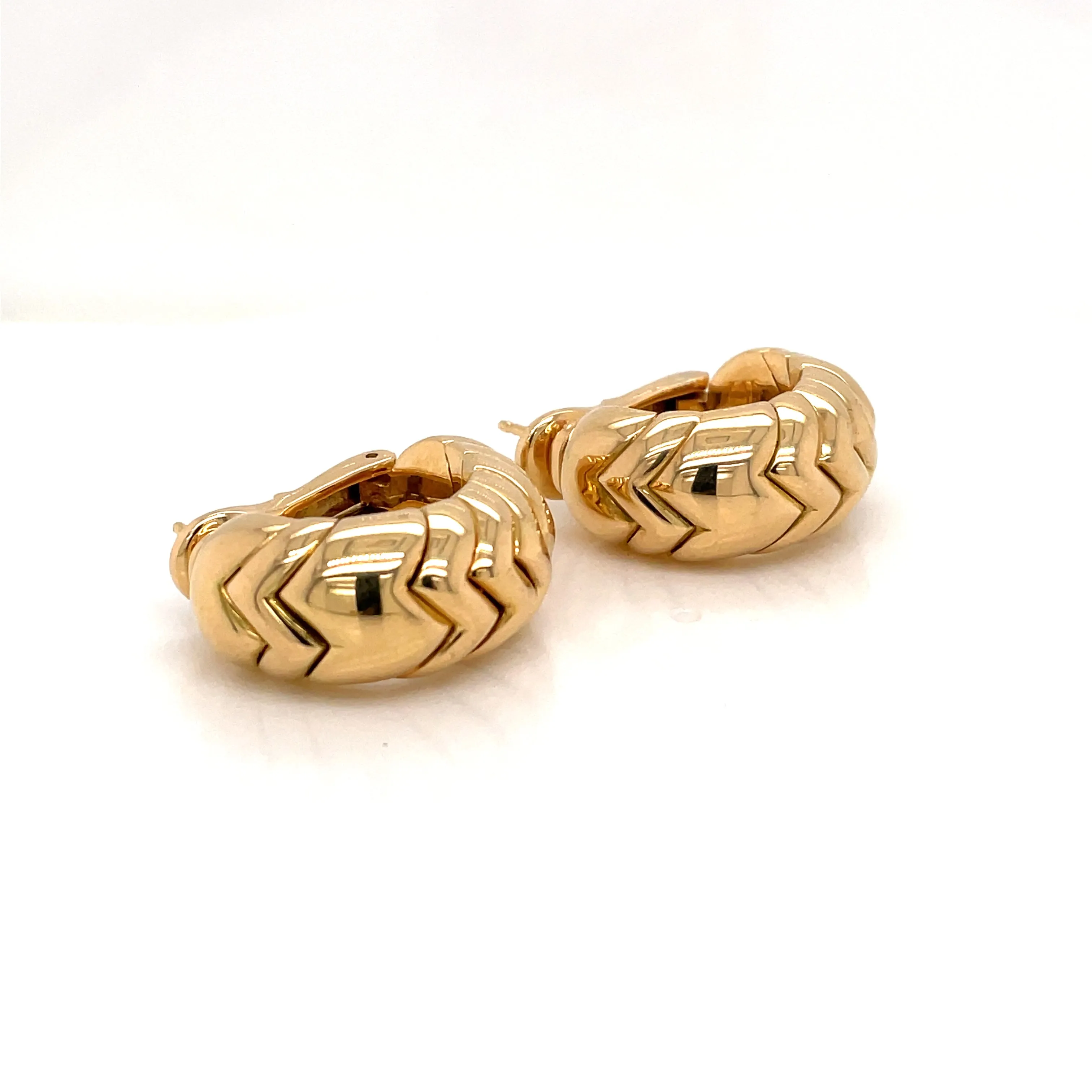 Bulgari Spiga Gold Vintage Earrings
