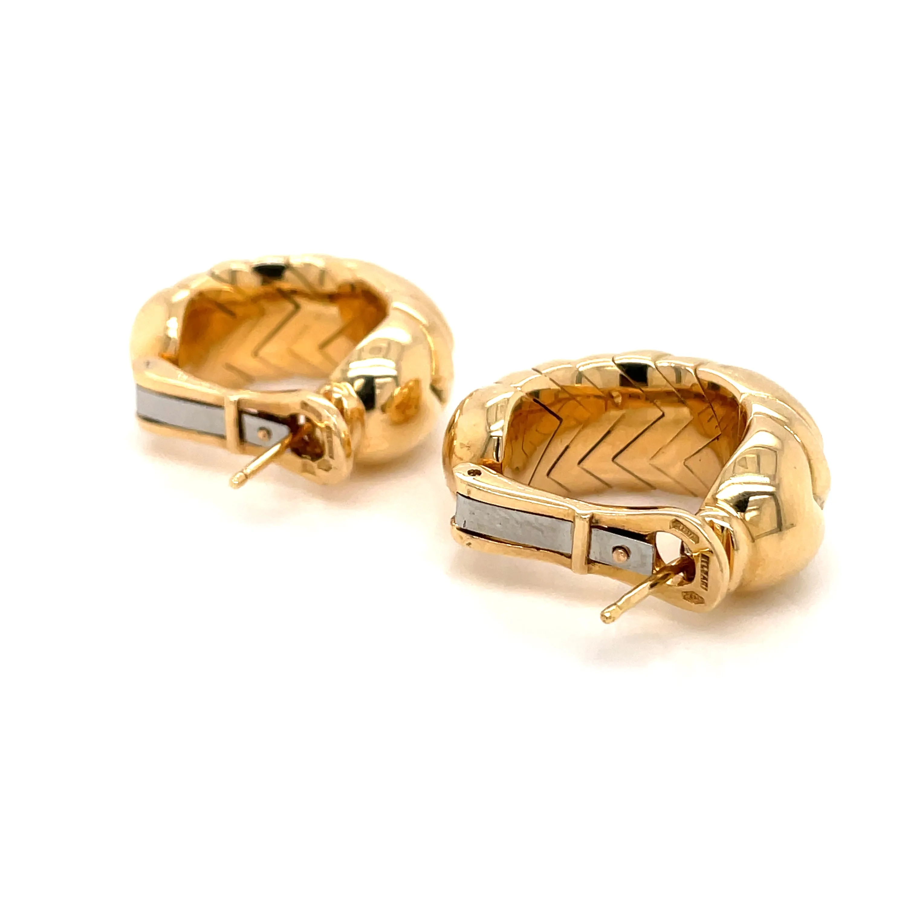 Bulgari Spiga Gold Vintage Earrings