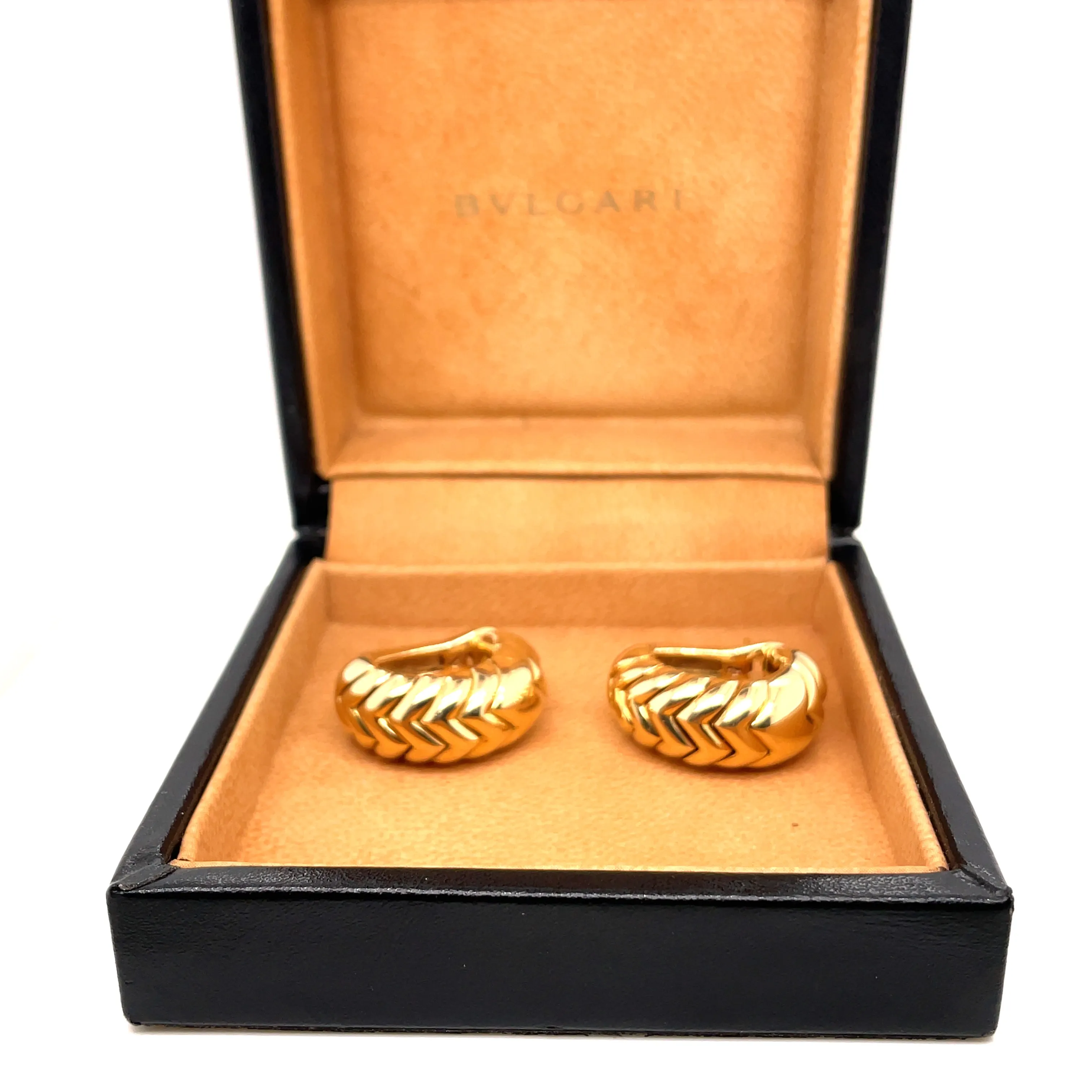 Bulgari Spiga Gold Vintage Earrings