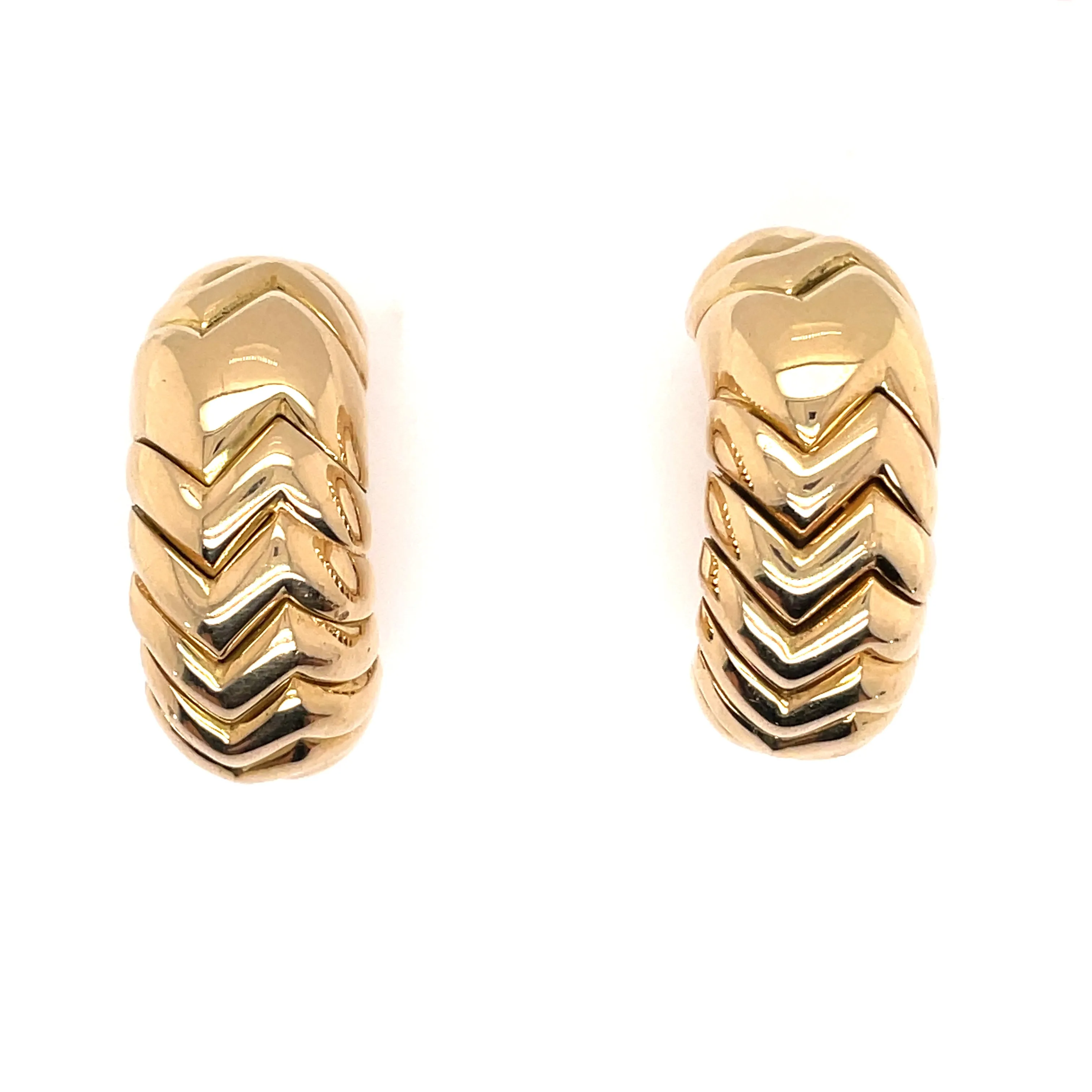 Bulgari Spiga Gold Vintage Earrings