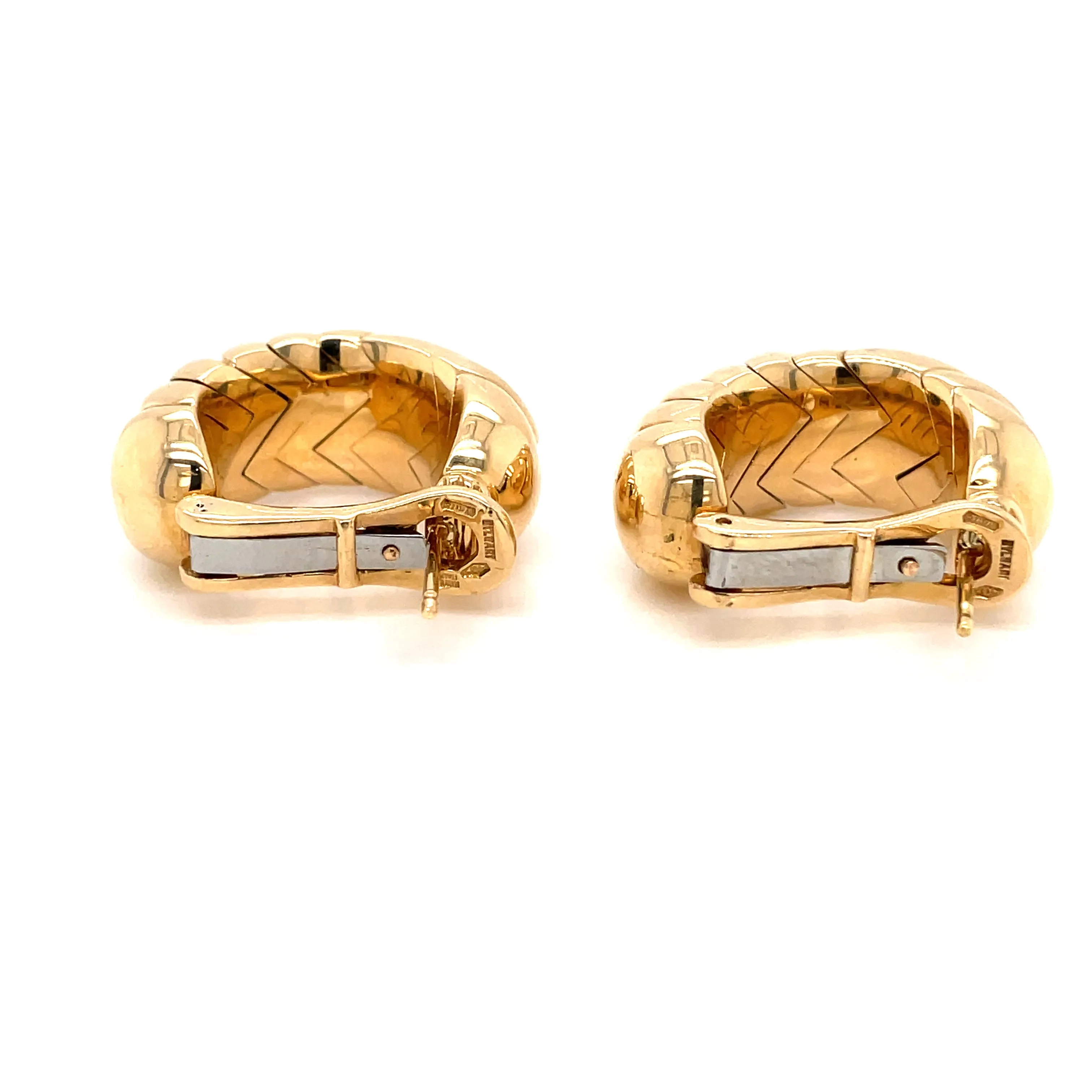Bulgari Spiga Gold Vintage Earrings
