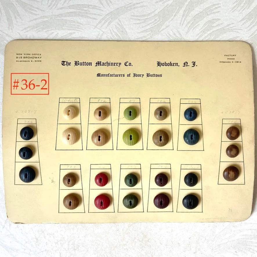 Button Salesman Sample Cards - The Button Machinery Co.