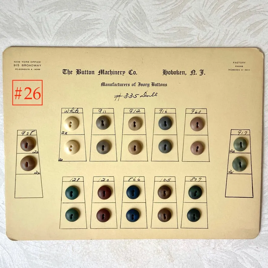 Button Salesman Sample Cards - The Button Machinery Co.